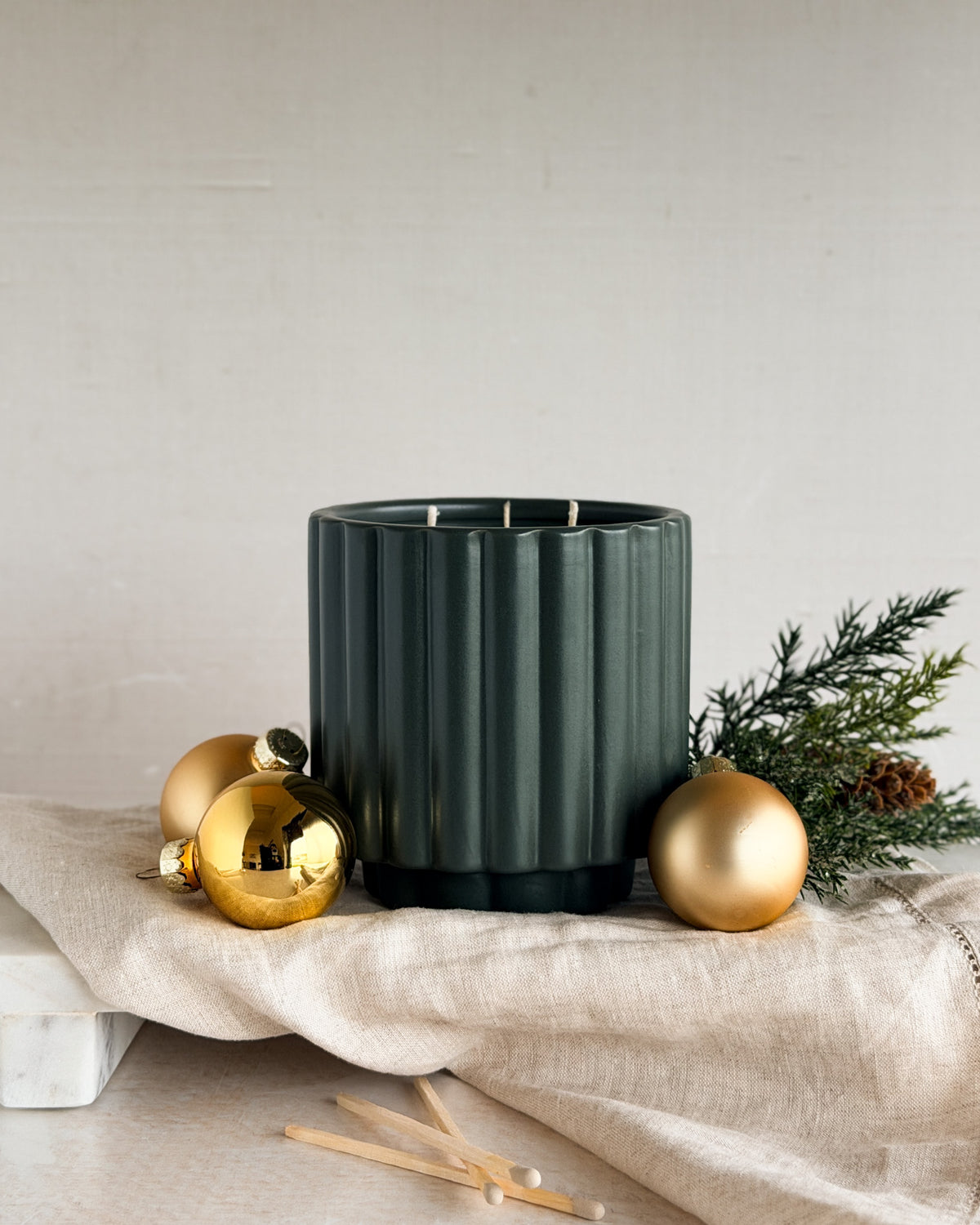The Evergreen | 23 oz Triple-Wick Ceramic Holiday Candle