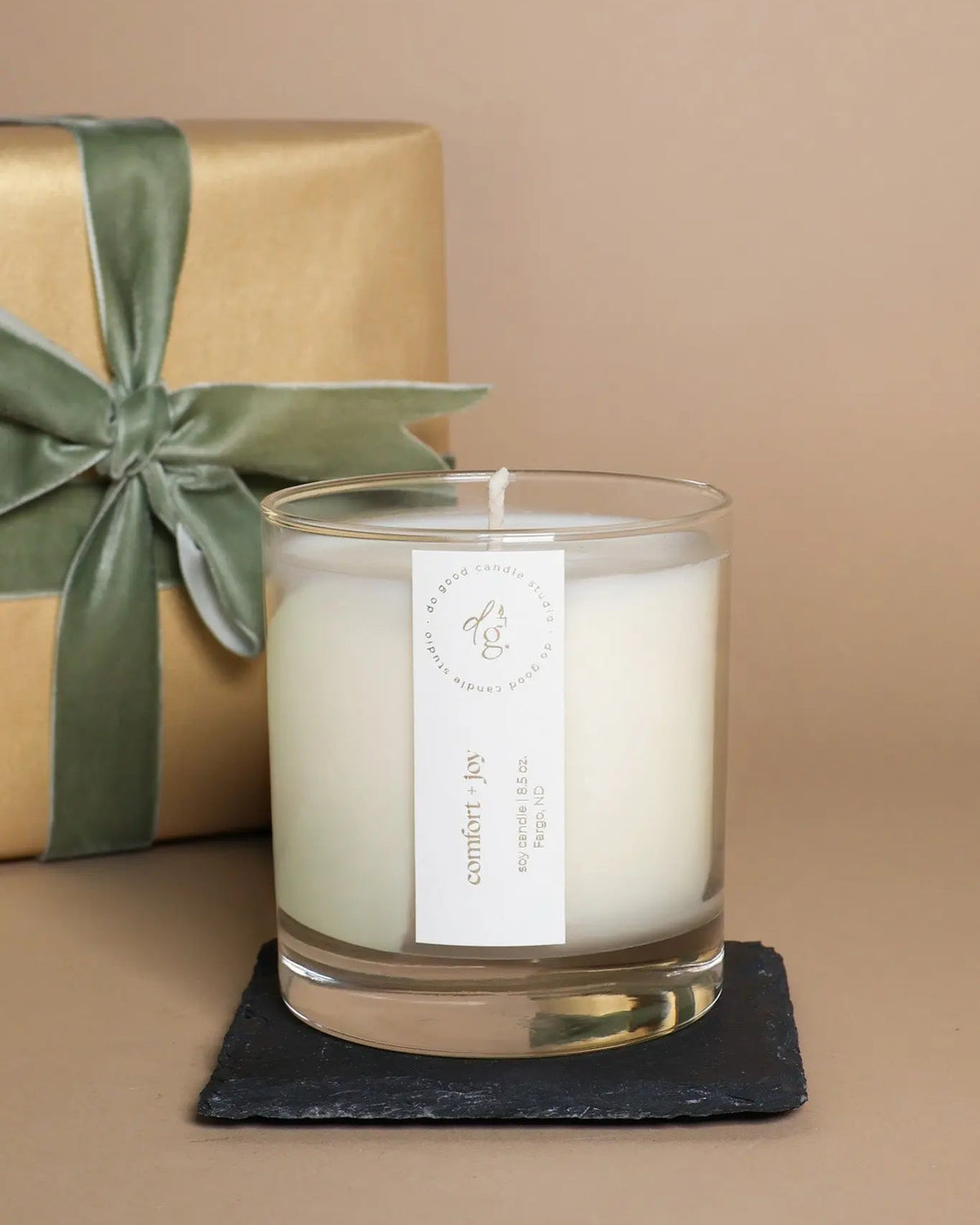 Comfort + Joy | Holiday Non-Toxic Soy Candle | Almond, Buttercotch, Bourbon Do Good Candle Studio