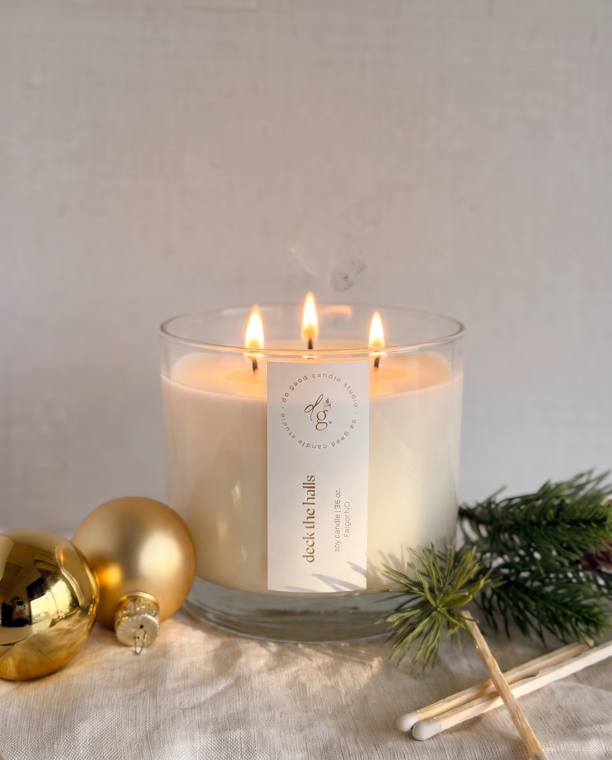 Deck the Halls Triple-Wick Soy Candle | 26 oz Holiday Candle | Non-Toxic
