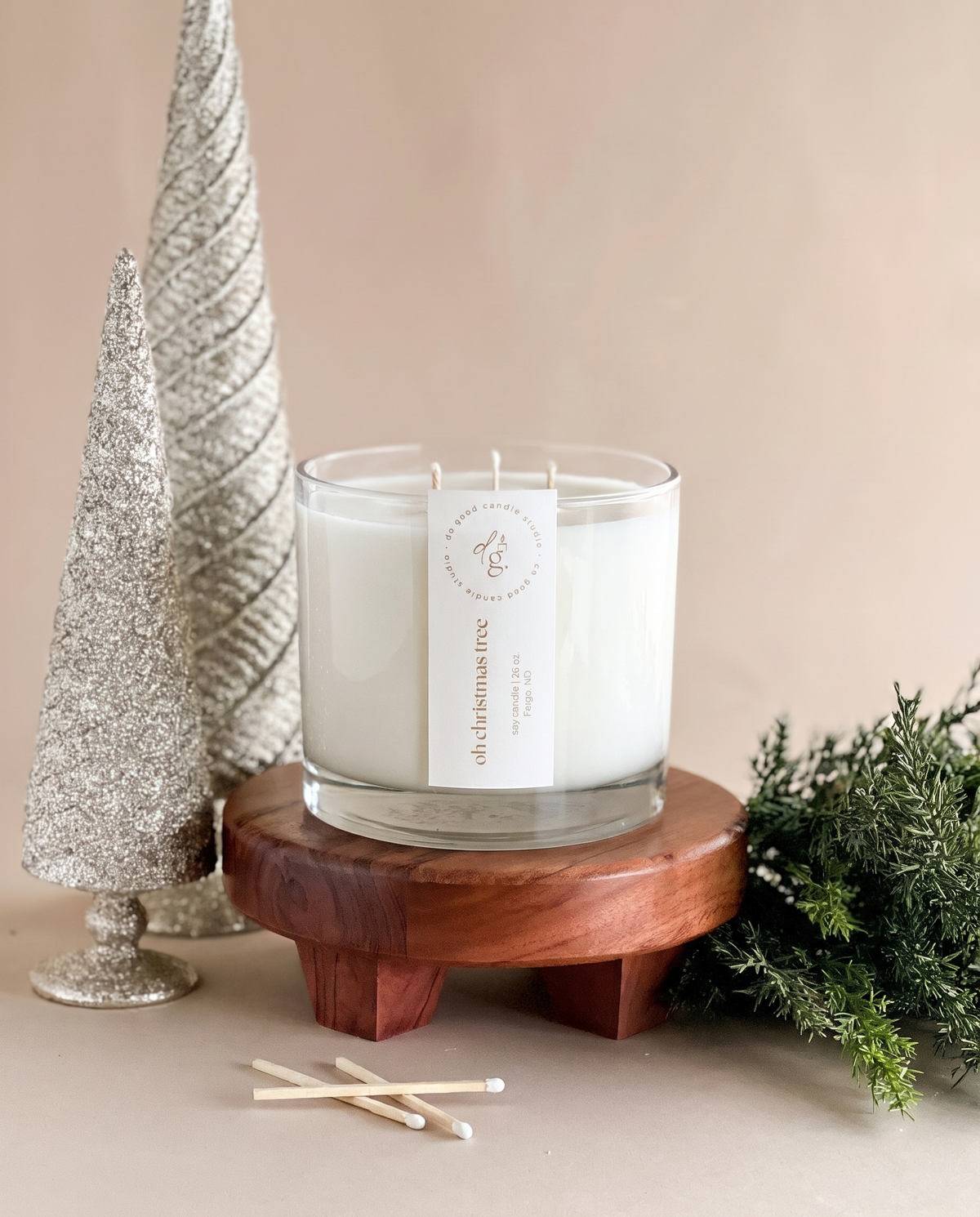 Oh Christmas Tree Triple-Wick Soy Candle | 26 oz Fraser Fir Holiday Candle | Non-Toxic