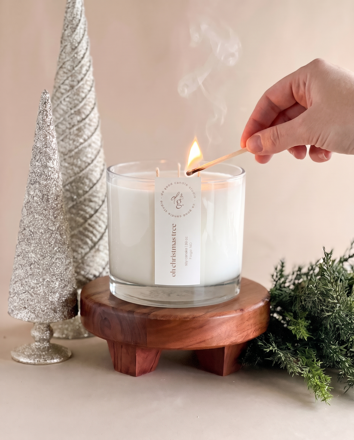 Oh Christmas Tree Triple-Wick Soy Candle | 26 oz Fraser Fir Holiday Candle | Non-Toxic