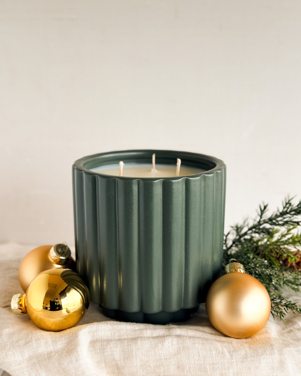 The Evergreen | 23 oz Triple-Wick Ceramic Holiday Candle