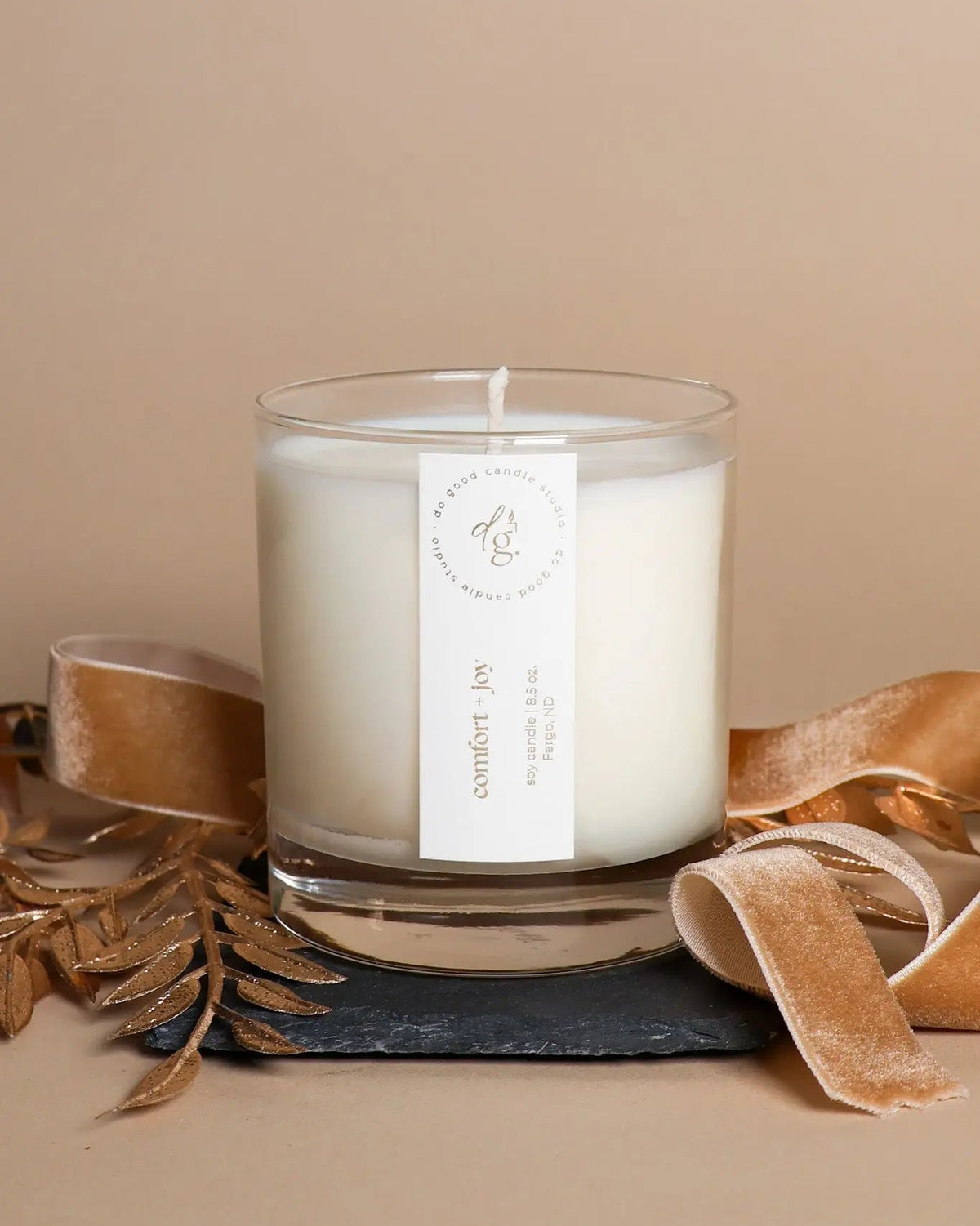 Comfort + Joy | Holiday Non-Toxic Soy Candle | Almond, Buttercotch, Bourbon Do Good Candle Studio