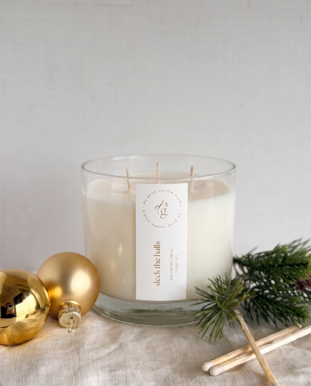 Deck the Halls Triple-Wick Soy Candle | 26 oz Holiday Candle | Non-Toxic