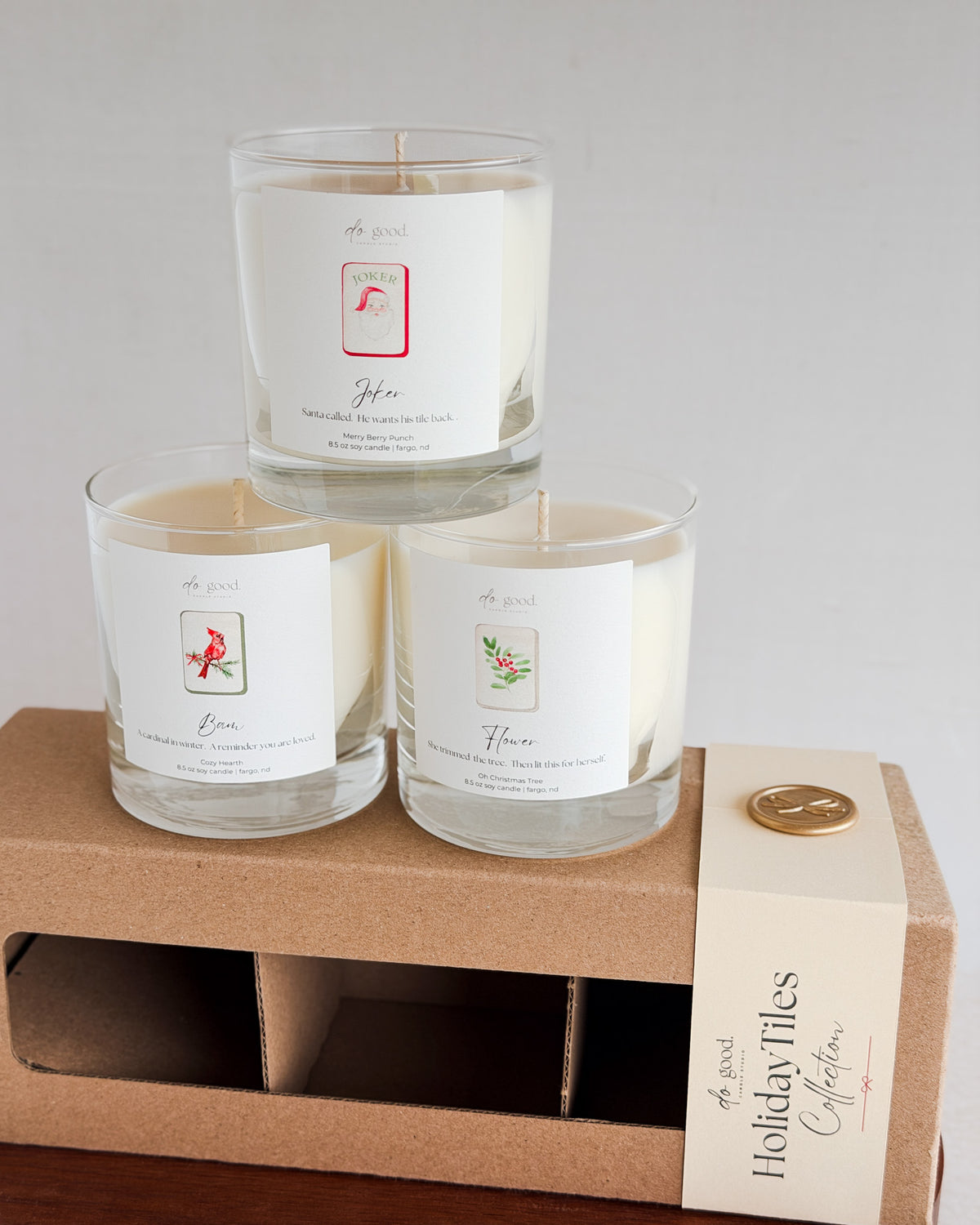 The Holiday Tiles | Mahjong Tile Collection 3-Candle Gift Set