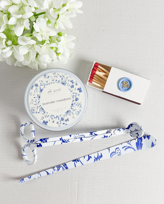 Lavender Meadows Candle Gift Set — Hand-Poured Candle & Care Kit | Spa Self-Care Gift for Her