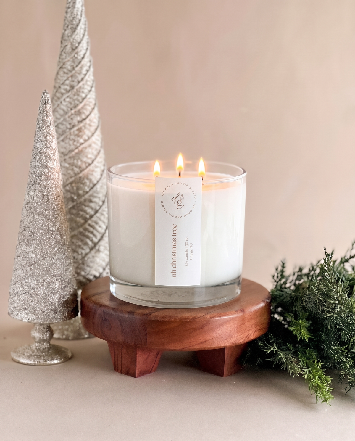 Oh Christmas Tree Triple-Wick Soy Candle | 26 oz Fraser Fir Holiday Candle | Non-Toxic