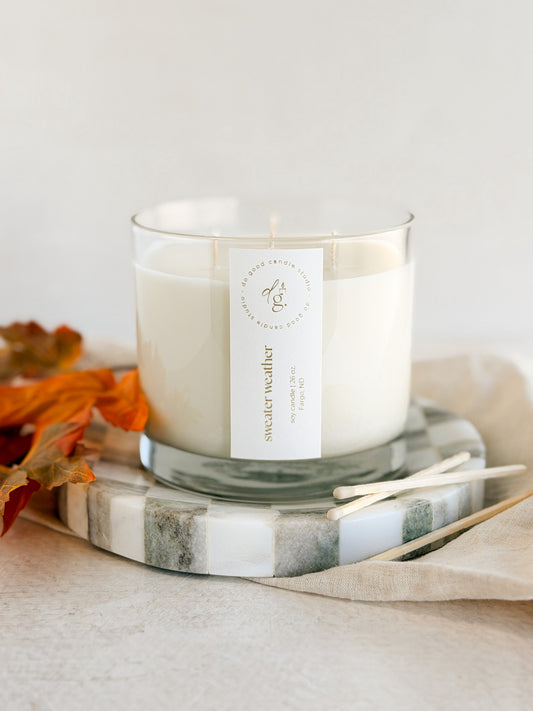 Sweater Weather Triple-Wick Soy Candle | 26 oz Fall Candle | Non-Toxic
