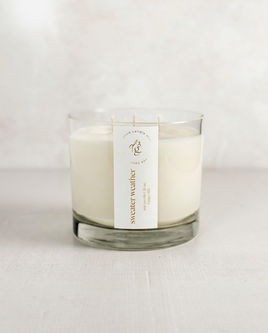 Sweater Weather Triple-Wick Soy Candle | 26 oz Fall Candle | Non-Toxic