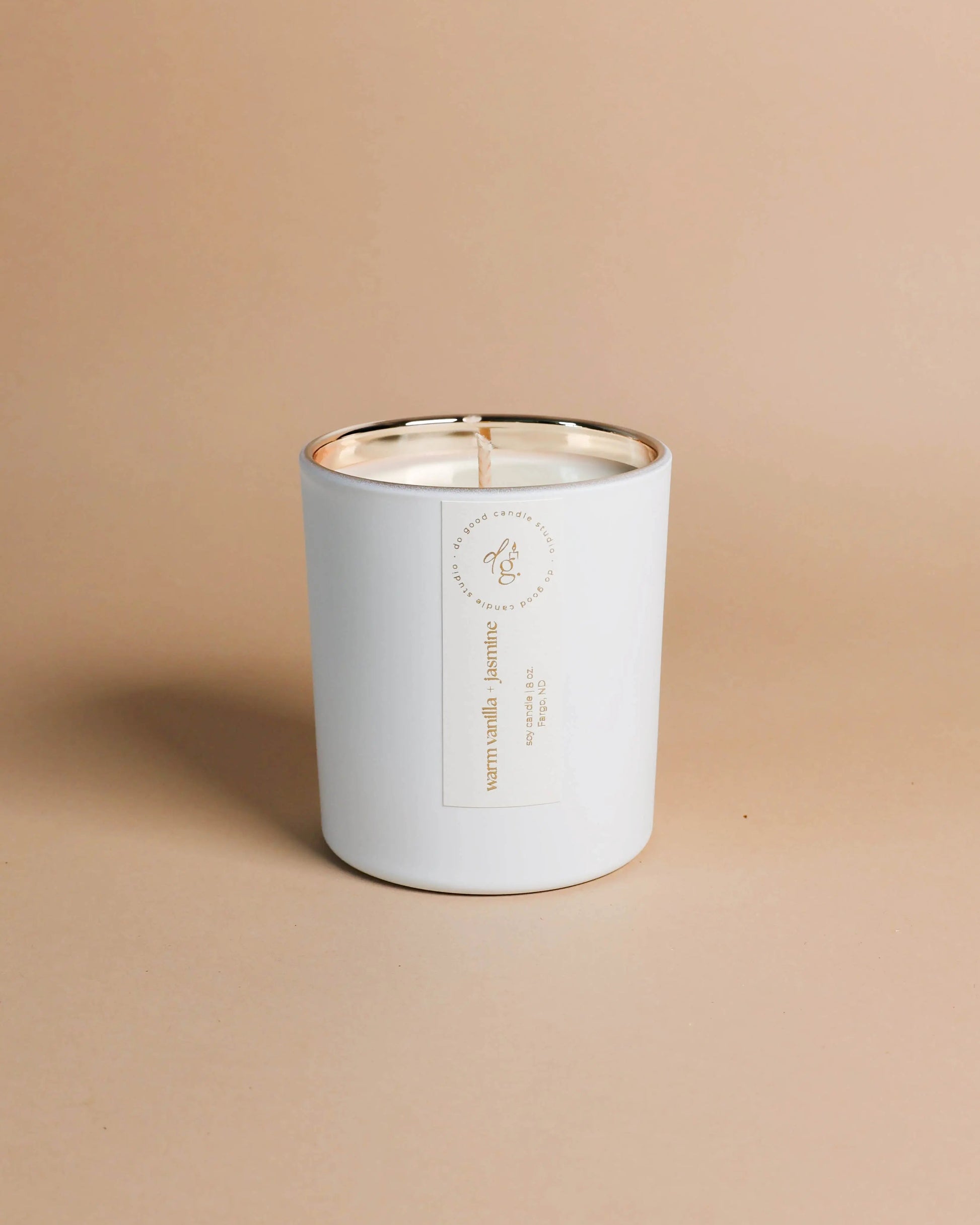 Warm Vanilla + Jasmine | Signature White Collection | Soy Candle Do Good Candle Studio